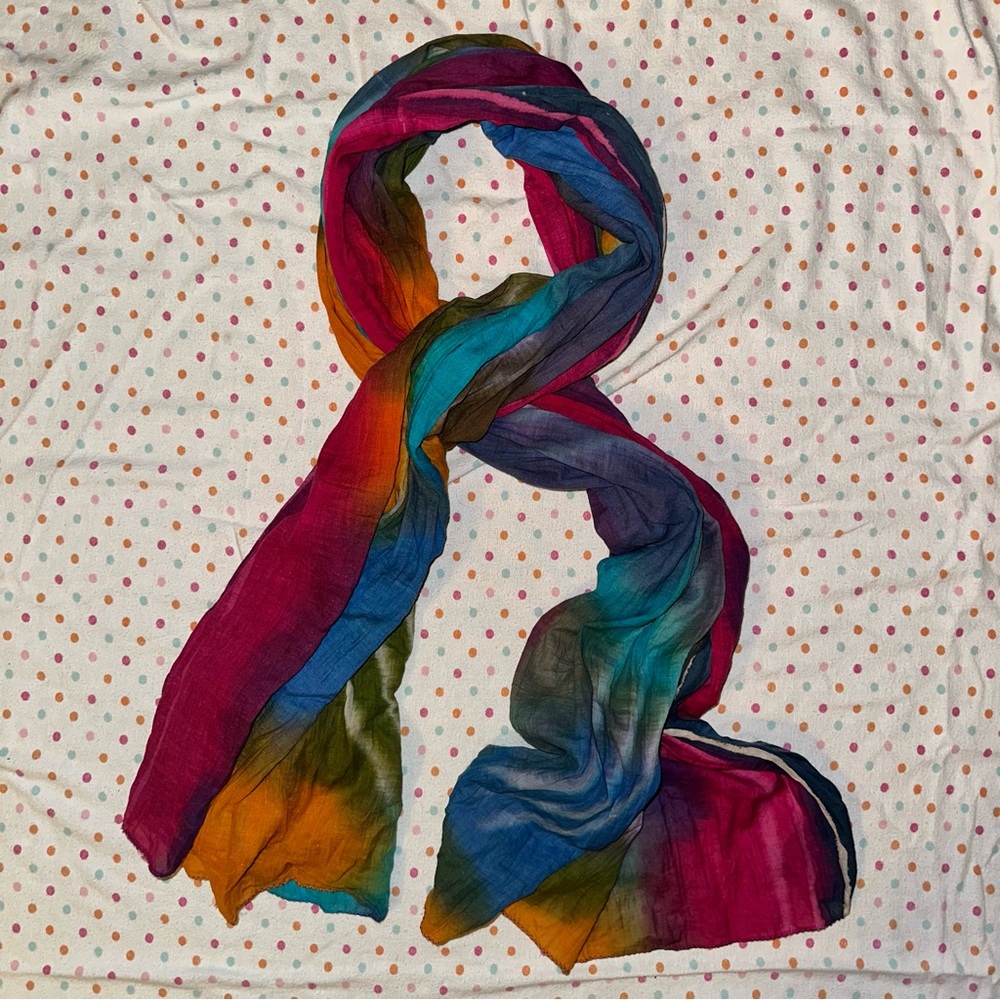Global Girlfriend Multi-Color Tie Die Scarf - Lightweight